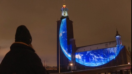 スウェーデンで、ノーベル賞授賞式に向けライトアップイベントが実施