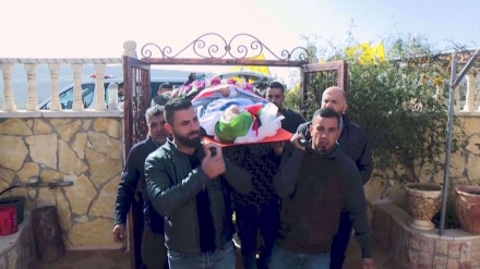  Mourners gather for funeral of elderly Palestinian martyred by Zionist regime forces