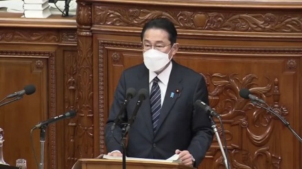 岸田首相が施政方針演説　ワクチン３回目接種間隔は６～７カ月に