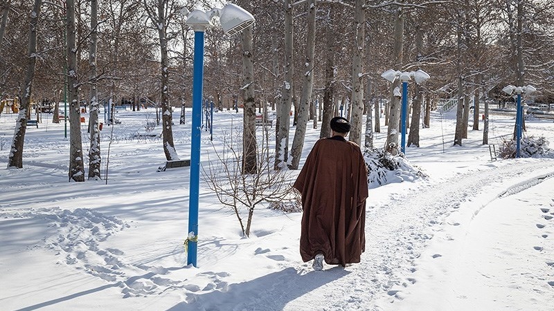 Salju di Ardabil, Iran.