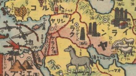 １９４２年当時の日本で発行された西アジア地図
