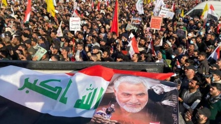 Commémoration du deuxième anniversaire du martyr Sardar Soleimani à Karbala, en Irak