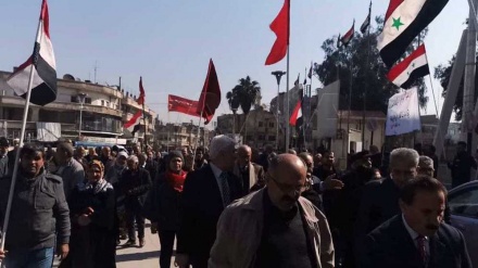 Syrians protest attacks of US forces, SDF militants on educational centers in Hasakah
