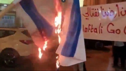 Israeli flag set on fire as Bahrainis protest Bennett’s visit, normalization