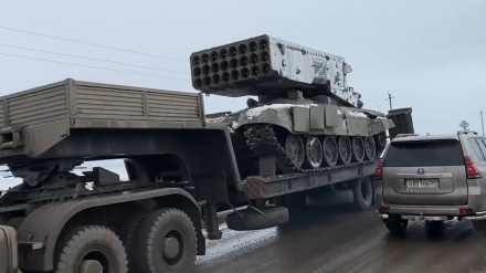 Ресейдің TOS-1 зымыранатқыш ауыр техникасы Белгородқа жіберілді 