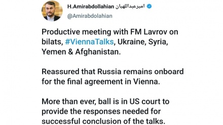 阿米尔·阿卜杜拉希安：俄罗斯一如既往地站在伊朗一边，直到维也纳会谈达成最终协议