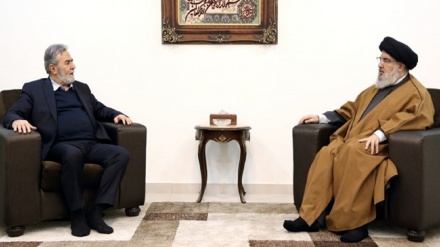 巴勒斯坦伊斯兰圣战组织秘书长与赛义德·哈桑·纳斯鲁拉会面