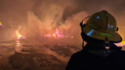 חיפה: שריפה באזור התעשייה בצ'ק פוסט, לא ידוע על נפגעים