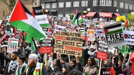 Marabi wa Kiyahudi wanaoipinga Israel wapeperusha bendera za Palestina nchini Marekani