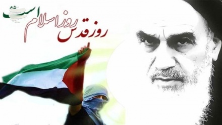 په پاکستان کښې له فلسطين څخه د ملاتړ غونډه کښې د امام خمېني د رول قدرونه