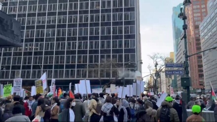 New York'ta Tel Aviv Konsolosluğu önünde Siyonist karşıtı gösteri yapıldı