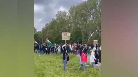 تظاهرات در آلمان در حمایت از مردم مظلوم فلسطین