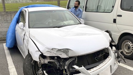 沖縄・北谷の国道でまたも歩道に乗り上げ、運転の米兵死亡