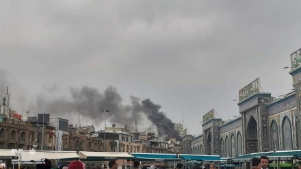  آتش سوزی در نزدیکی حرم حضرت عباس(ع) در کربلا