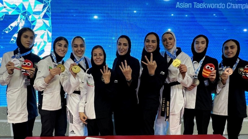 נבחרת הטאקוונדו לנשים איראניות באה במקום הראשון באסיה