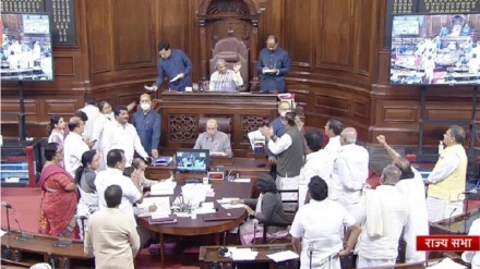 ভারতে সংসদের উচ্চকক্ষ রাজ্যসভায় হট্টগোলের জেরে ১৯ এমপিকে সাসপেন্ড