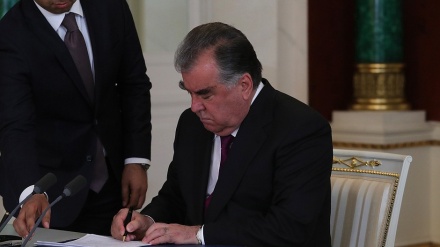 پیام تبریک رئیس جمهور جمهوری تاجیکستان به ولادیمیر پوتین 