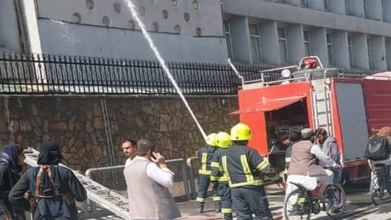 آتش سوزی در ساختمان وزارت مالیه در کابل
