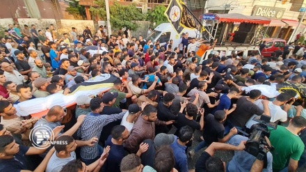 غزې کښې د فلسطیني شهیدانو جنازه وشوه