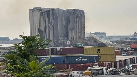 Lübnan'da liman patlamasının sembolü siloda yeni çökme meydana geldi