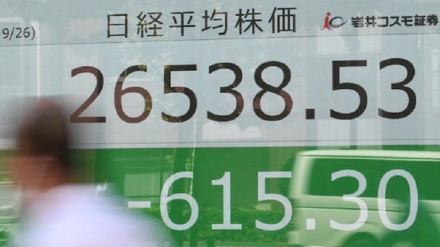 日経平均株価が、一時600円超下がり