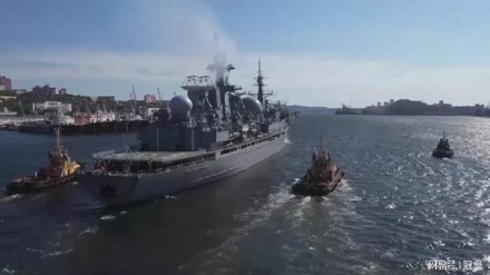 “东方-2022”演习：俄中军舰在日本海开展火炮射击