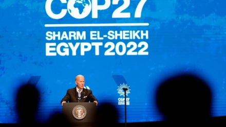 COP27で、抗議者らがバイデン氏演説の妨害試みる