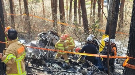 一架直升机在韩国襄阳郡坠毁 