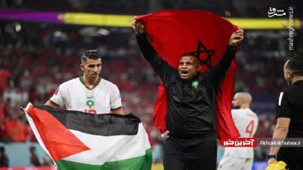  جام جهانی 2022؛ جشن صعود مراکشی ها با پرچم فلسطین