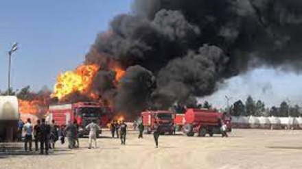 Iraq; Un incendio in una raffineria di petrolio nel nord