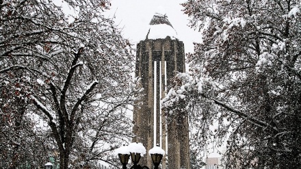 イラン西部ハメダーン州で美しい雪景色