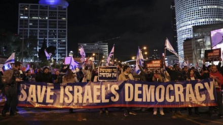 数千名占领者连续第五周反对犹太复国政权的当前政府举行示威