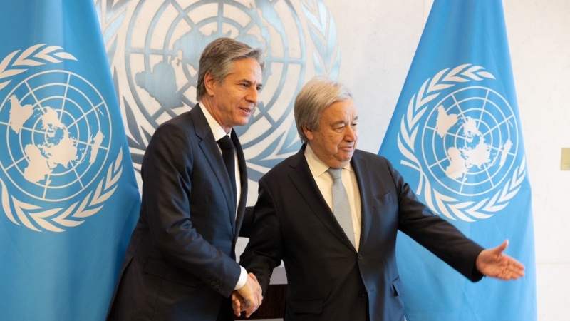 رایزنی وزیر خارجه آمریکا با دبیرکل سازمان ملل درباره نقض حقوق بشر در افغانستان