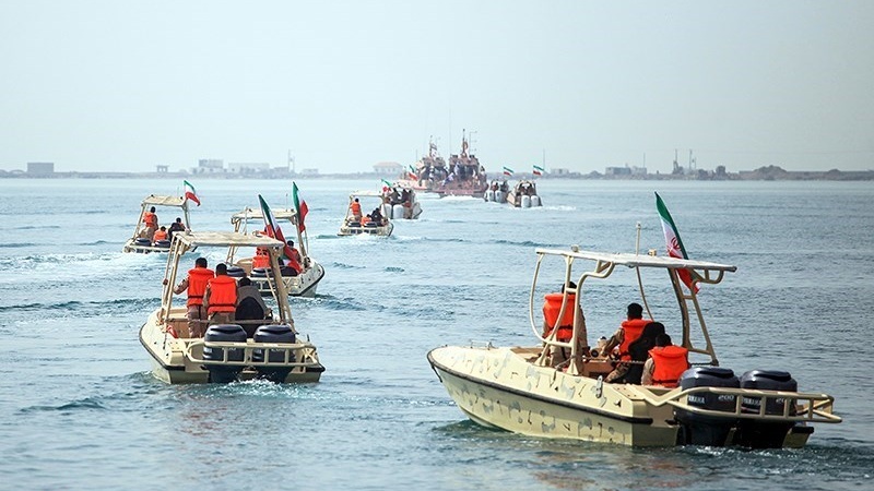 Perahu cepat polisi perbatasan Iran.