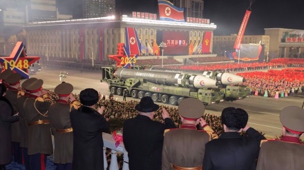 North Korea shows off advanced ICBM at nighttime military parade