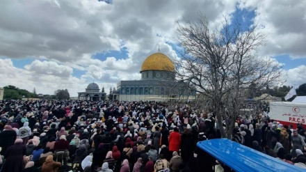  حضور هزاران فلسطینی در دومین نمازجمعه ماه رمضان در مسجد الاقصی