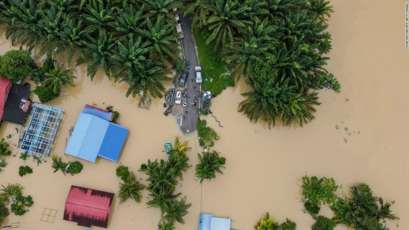 マレーシア南部での洪水