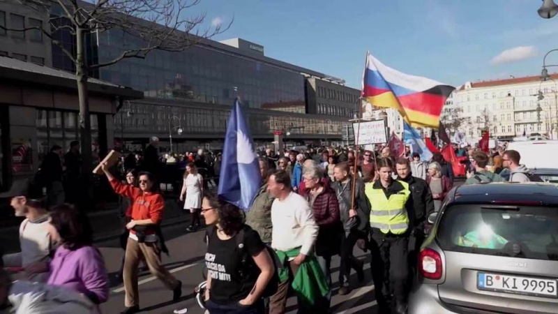 German protesters march against military support, arms deliveries to Ukraine