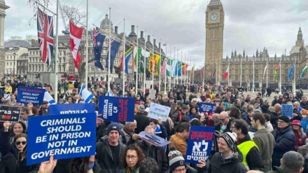 Demonstrata në Britani kundër kryeministrit të regjimit sionist