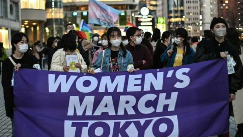 東京での「国際女性デー」行進