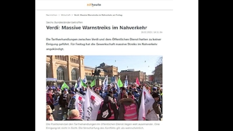 فراخوان اعتصاب کارکنان بخش حمل و نقل در 30 شهر آلمان
