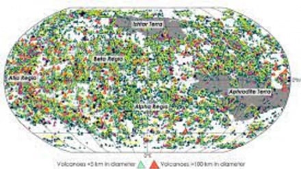 Una mappa mostra tutti i vulcani di Venere: sono 85.000