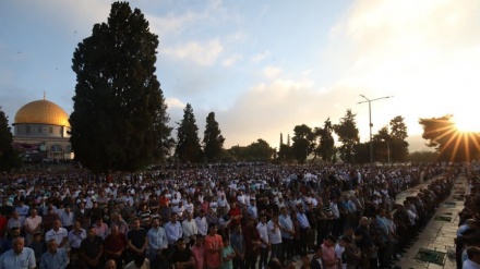 250 mijë palestinezë në ceremoninë madhështore të namazit të Fitër Bajramit në Xhaminë Al-Aksa