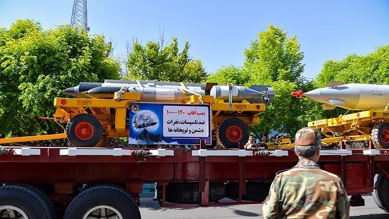 Parade Angkatan Bersenjata Iran Memperingati Hari Militer, Selasa (18/4/2024).