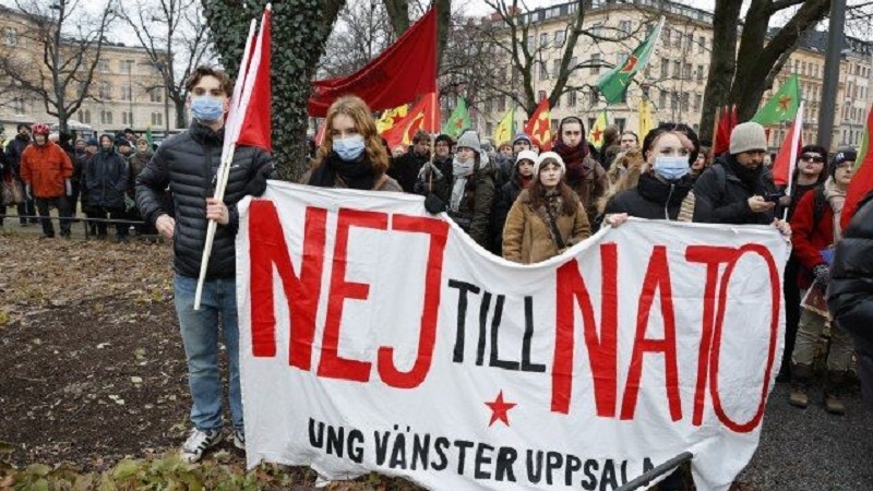 スウェーデンで、NATO加盟反対デモが実施