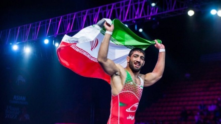 2023年レスリング・アジア選手権で、イラン男子グレクローマンチームが優勝
