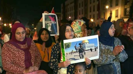Unjuk Rasa Warga Maroko Mendukung Bangsa Palestina