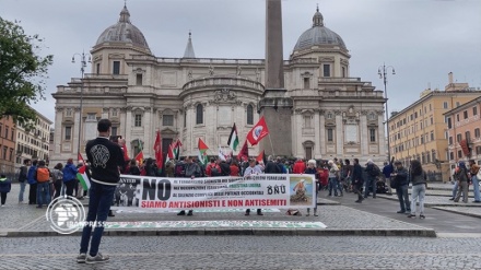 تظاهرات ضد رژیم صهیونیستی در رم به مناسبت روز نکبت 