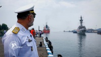 世界航海終えたイラン軍艦隊、バンダル・アッバース港に到着