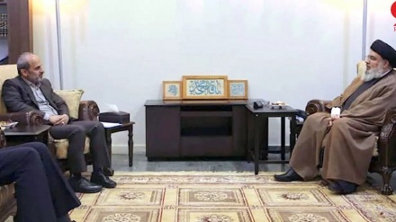 Shefi i RTV të Iranit dhe Sejed Hasan Nasrallah shqyrtojnë misionet e medias së rezistencës